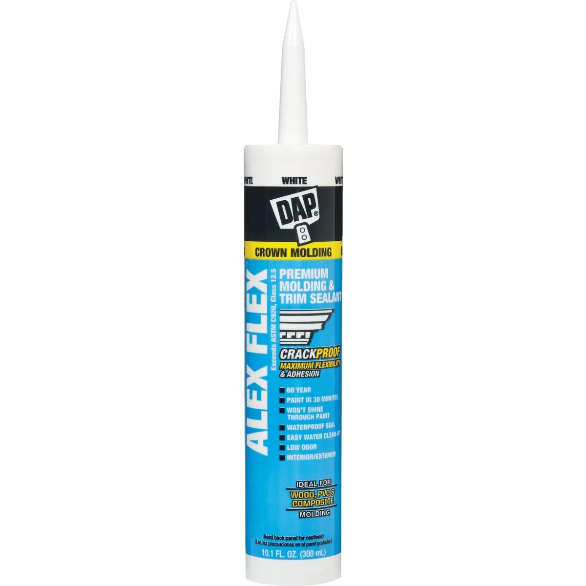 High-Performance DAP ALEX FLEX 10.1 Oz. Premium Molding Trim Acrylic Latex Sealant White Optimized