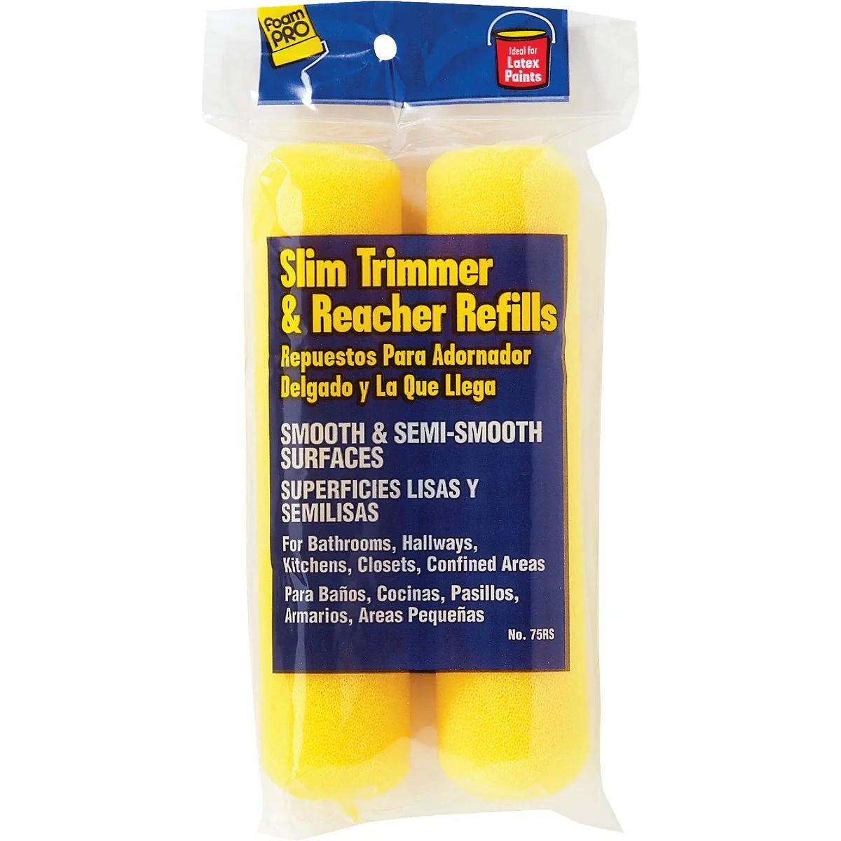 Original Design FoamPro Slim Trimmer 6 In. Mini Foam Roller Cover 2-Pack Pure