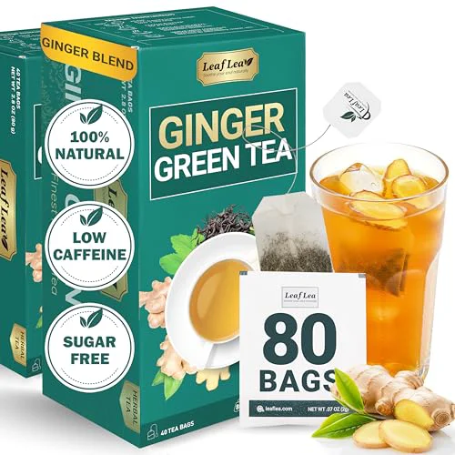 Elite Ginger Green Tea Bags 80 Count Lightweight