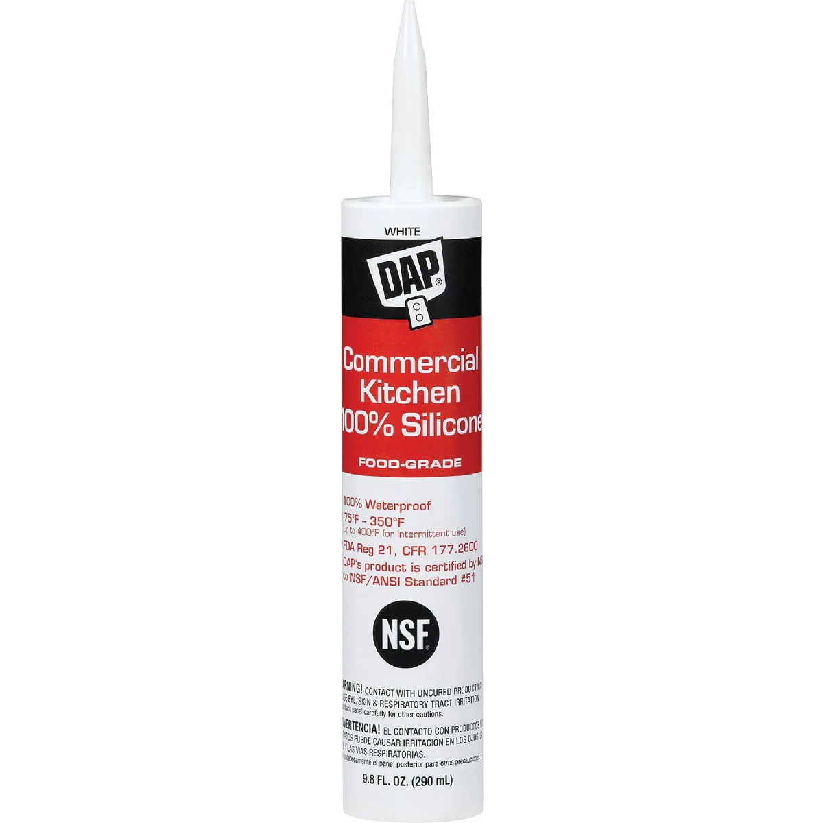 Smart DAP 9.8 Oz. Commercial Kitchen Food-Grade Silicone Sealant White Clean