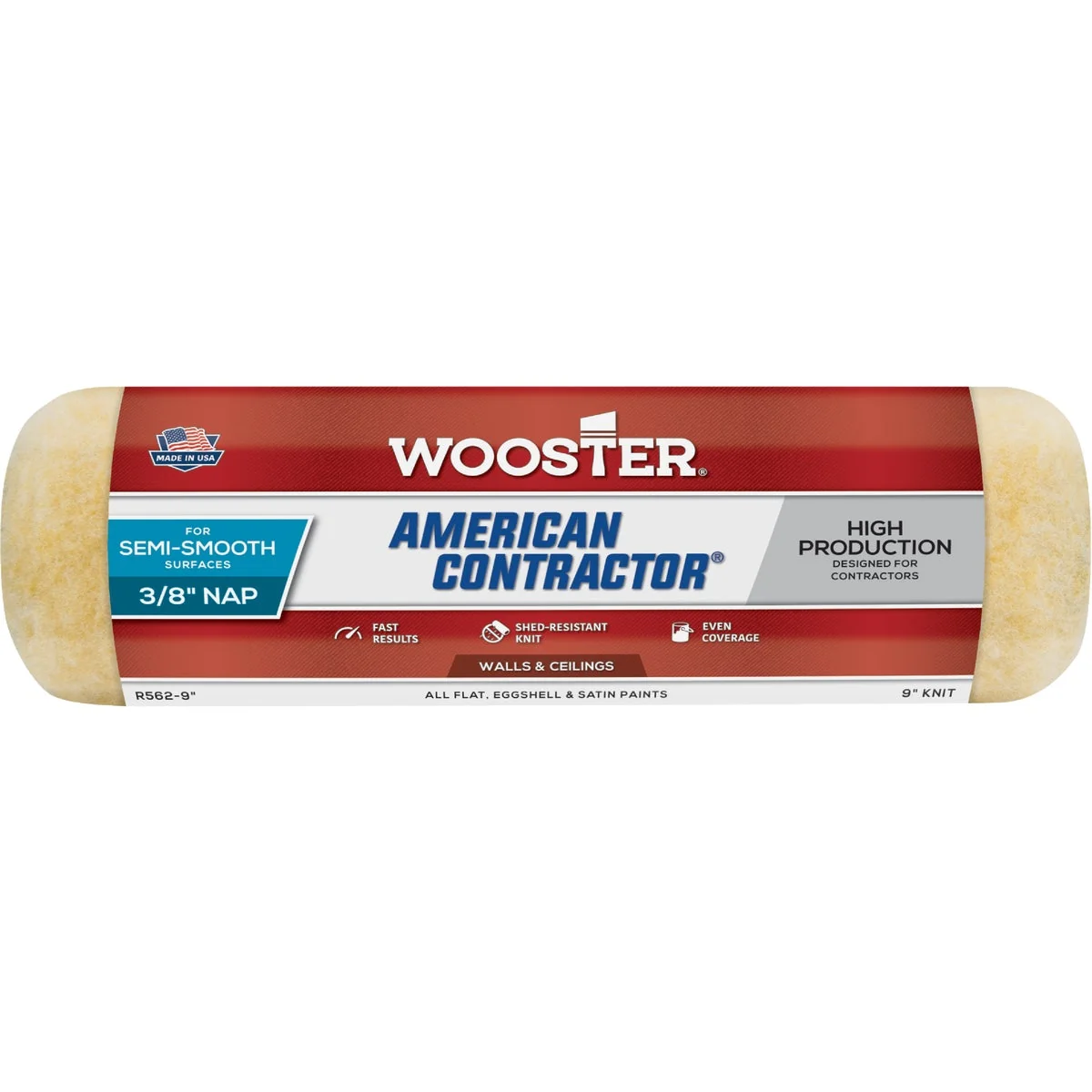 Comfortable Wooster American Contractor 9 In. x 3 8 In. Knit Fabric Roller Cover Verified