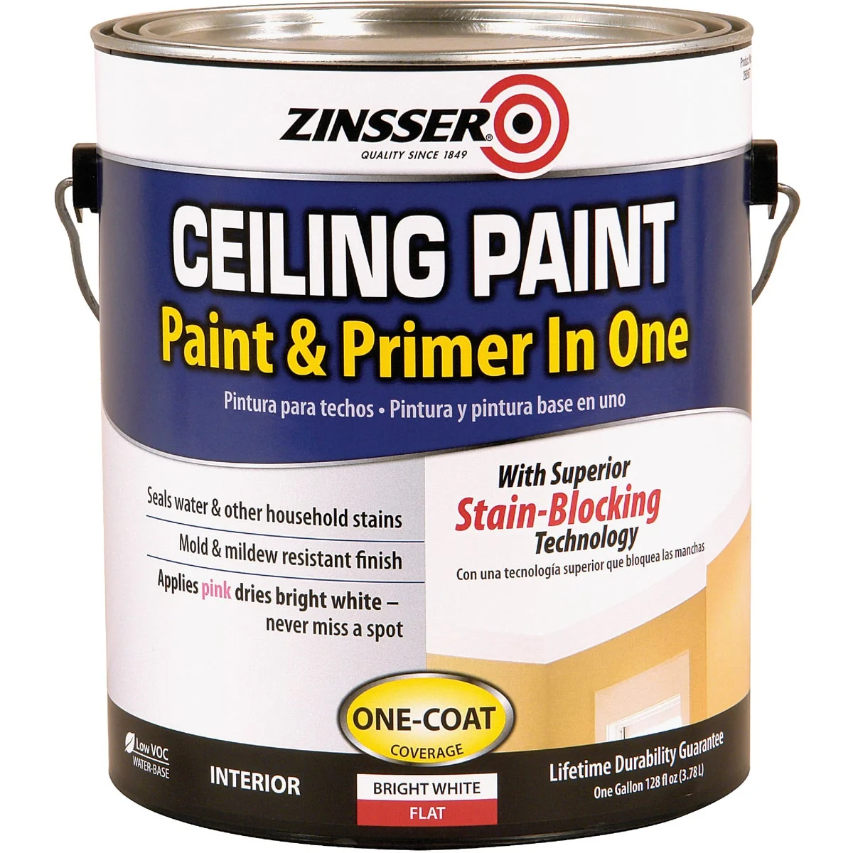 Smooth Zinsser Latex Paint Primer In One Stainblock Flat Ceiling Paint Bright White 1 Gal. Next-Generation