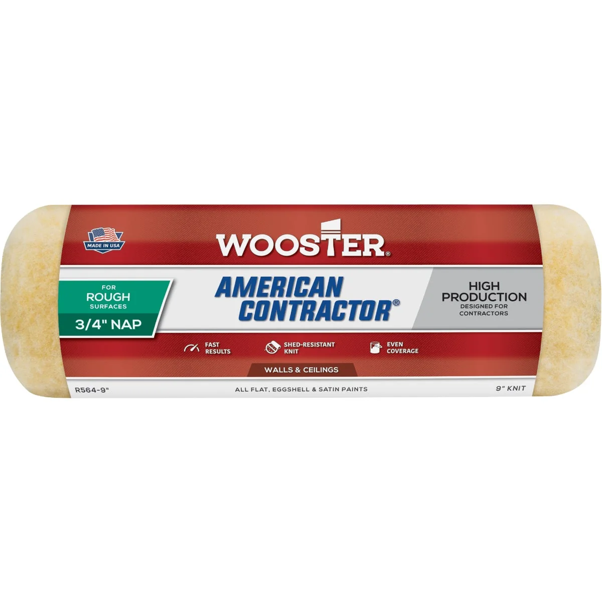 Responsible Wooster American Contractor 9 In. x 3 4 In. Knit Fabric Roller Cover Relaxed