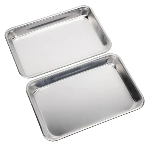 Premium Toaster Oven Pan Nonstick Aluminum Small Tray Set of 2 2 Count Modern