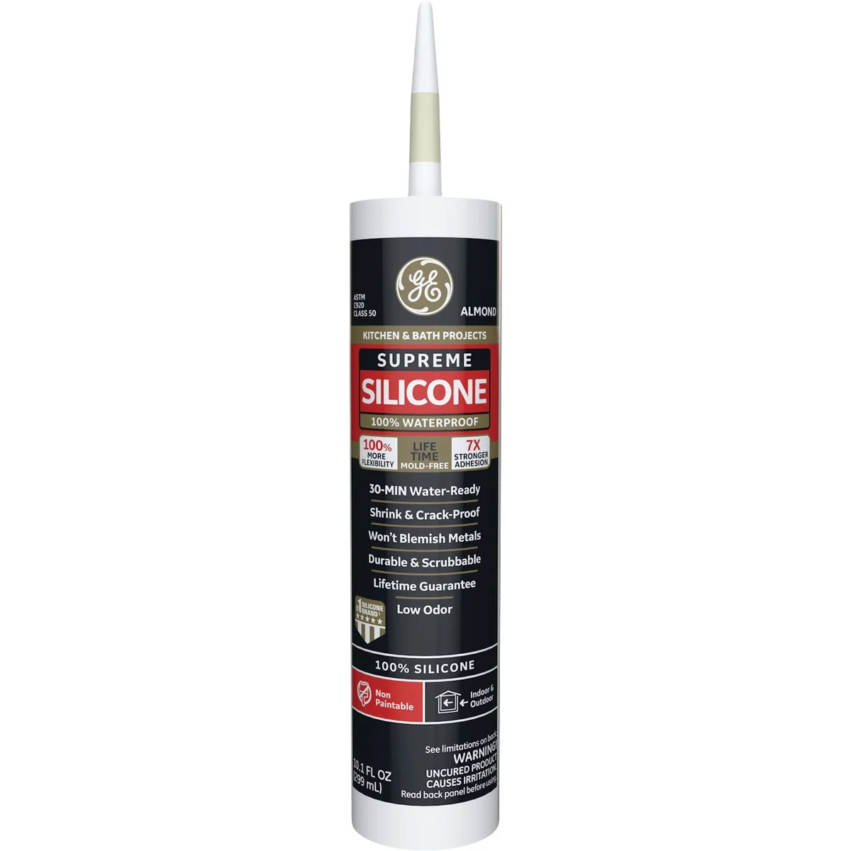 Casual GE Supreme Silicone Kitchen Bath Sealant Almond 10.1oz Eco-Friendly