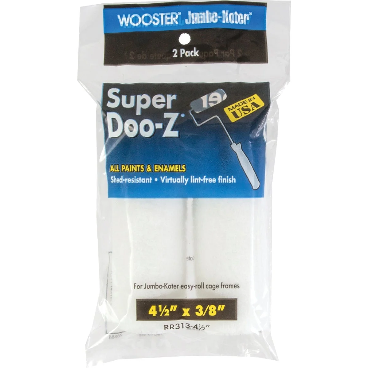 Eco-Friendly Wooster Jumbo-Koter Super Doo-Z 4-1 2 In. x 3 8 In. Mini Woven Fabric Roller Cover 2-Pack Sophisticated