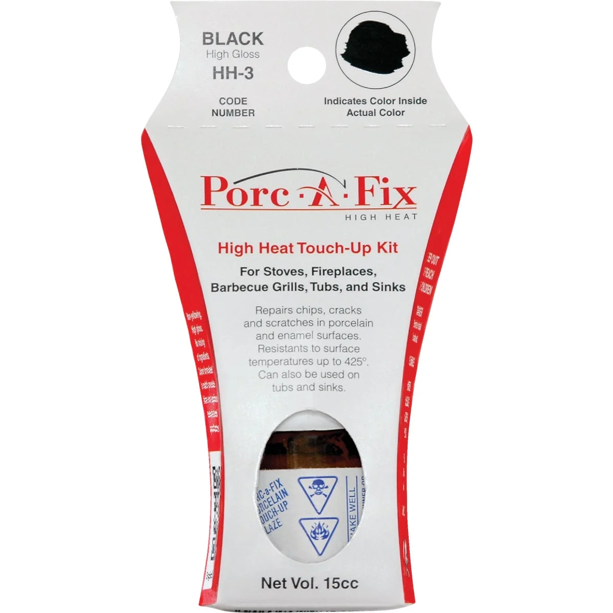 Expertly Made Fixture-Fix Porc-A-Fix Black High Gloss Porcelain Touch-up Paint 15cc Smooth