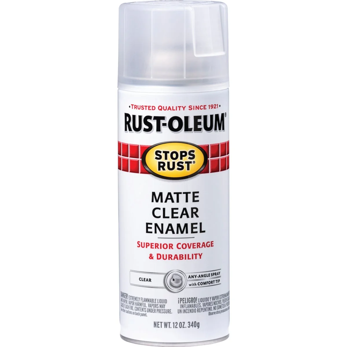Official Rust-Oleum Stops Rust 12 Oz. Matte Clear Enamel Spray Paint Clear Exclusive