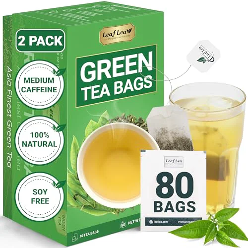 Long-Lasting Premium Green Tea Bags 80 Count Superior