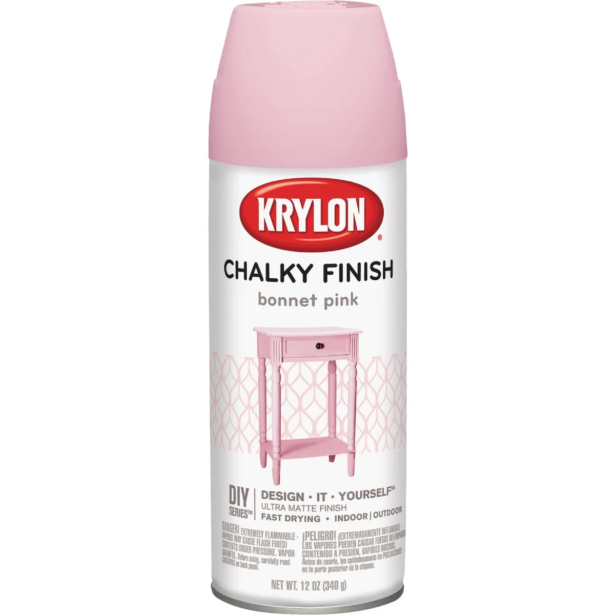 Soft Krylon CHALKY FINISH 12 Oz. Ultra Matte Chalk Spray Paint Bonnet Pink Certified