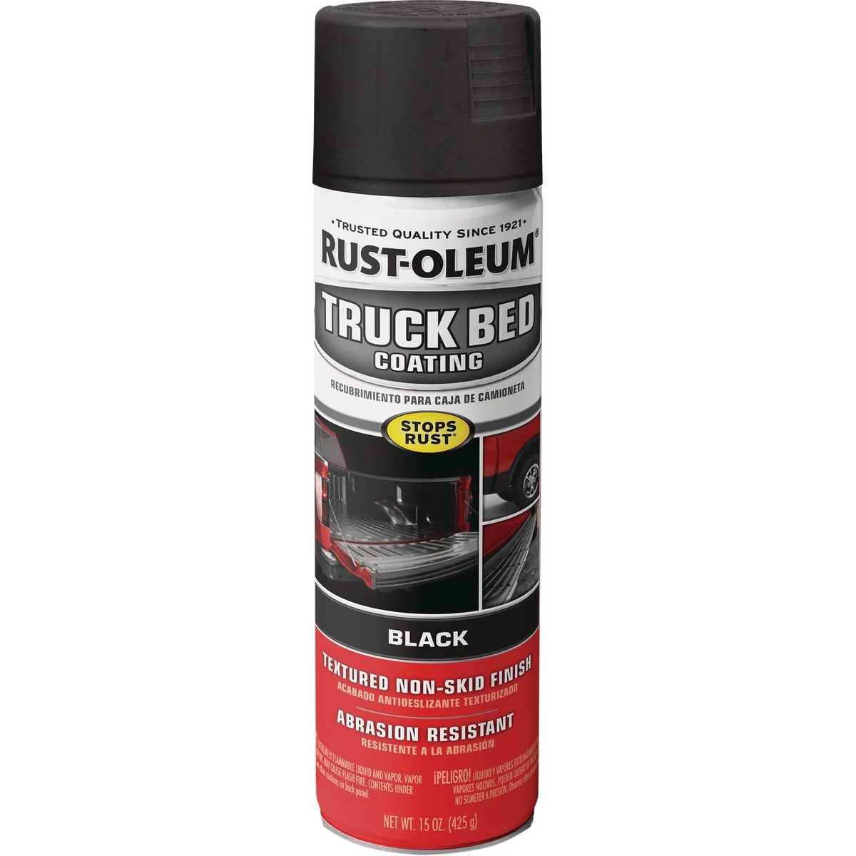 Effective Rust-Oleum Stops Rust 15 Oz. Black Truck Bed Liner Spray Lightweight