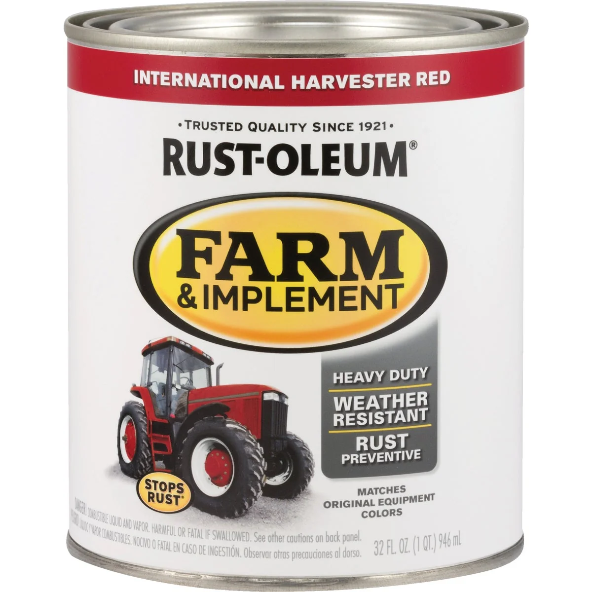 Fast Rust-Oleum 1 Quart International Harvester Red Gloss Farm Implement Enamel Pure