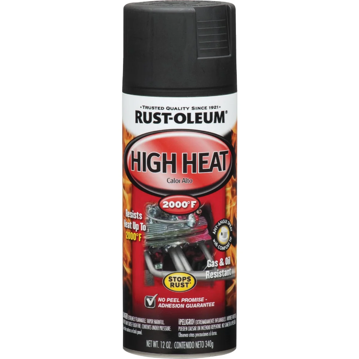 Powerful Rust-Oleum Stops Rust Flat Black 12 Oz. High Heat Spray Paint Sustainable