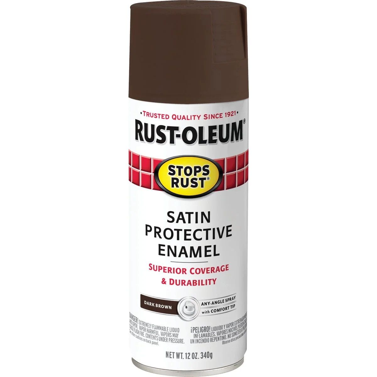 Eco-Friendly Rust-Oleum Stops Rust Decor 12 Oz. Satin Spray Paint Dark Brown First-Class