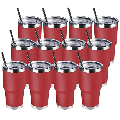 Exclusive 30 oz Tumbler with Lid and Straw 12 Count Certified