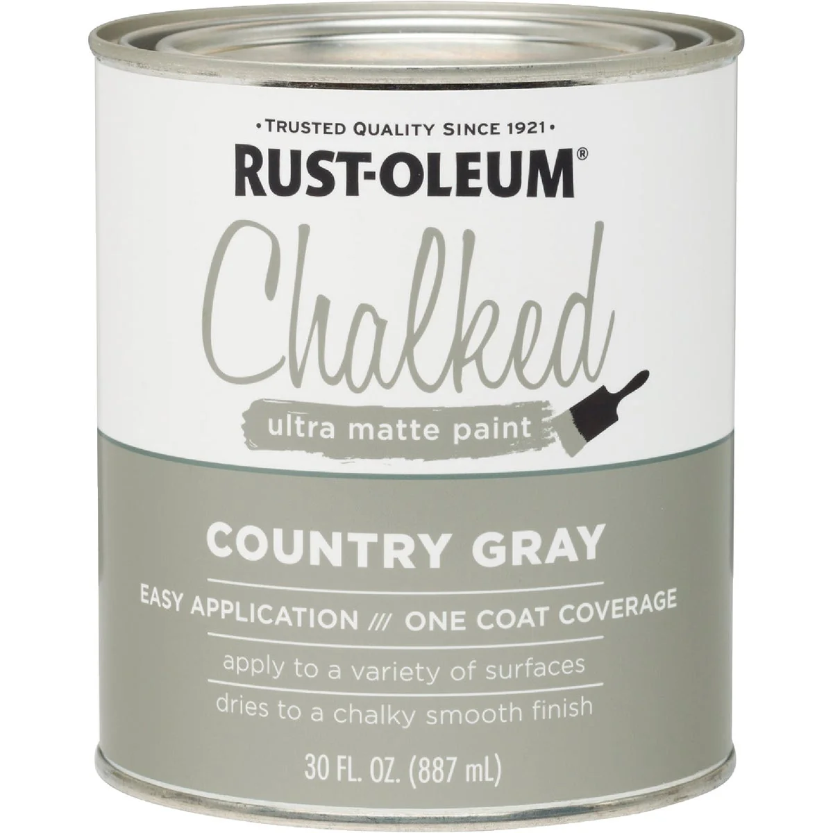 Recyclable Rust-Oleum Chalked Country Gray Ultra Matte 30 Oz. Chalk Paint Long-Lasting