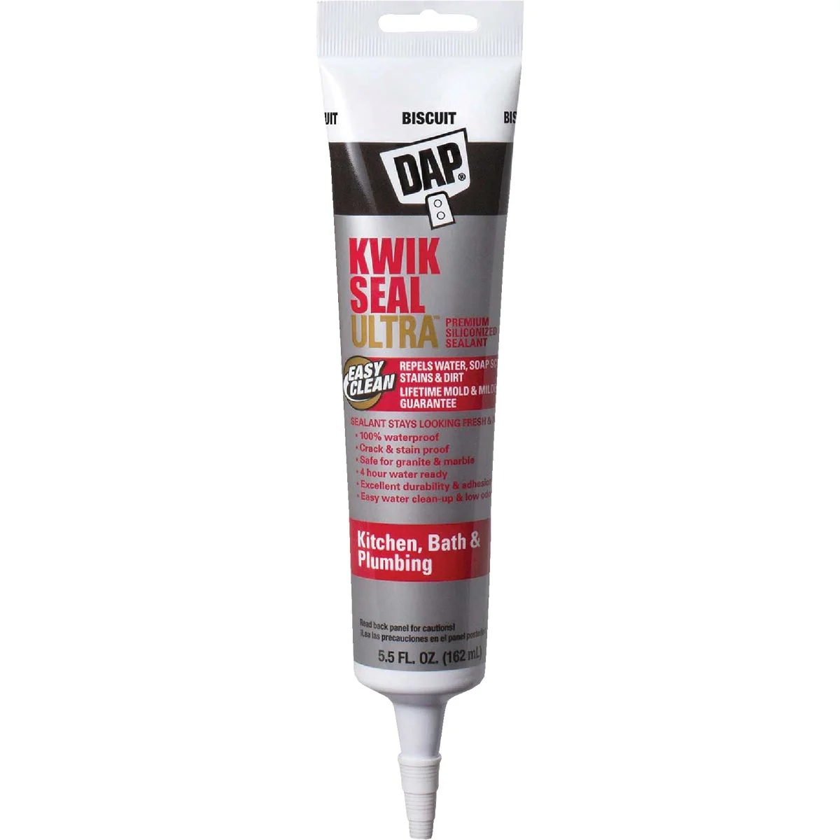 Next-Generation DAP KWIK SEAL ULTRA 5.5 Oz. Biscuit Siliconized Kitchen Bath Sealant Enhanced