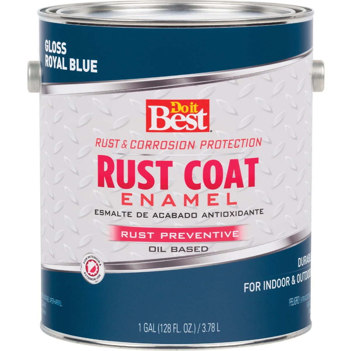 Long-Lasting Do it Rust Coat Oil-Based Gloss Enamel Royal Blue 1 Gal. Solid