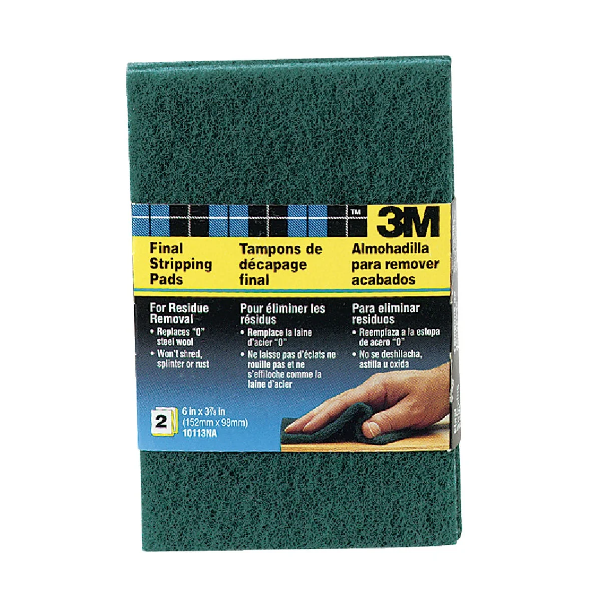 Elite 3M 3-1 2 In. x 6 In. Heavy-Duty Final Stripping Pad 2-Pack Classic