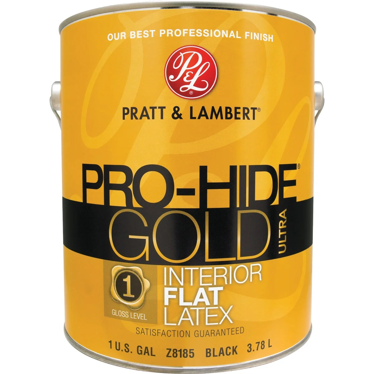 High-Quality Pratt Lambert Pro-Hide Gold Ultra Latex Flat Interior Wall Paint Black 1 Gal. Excellent