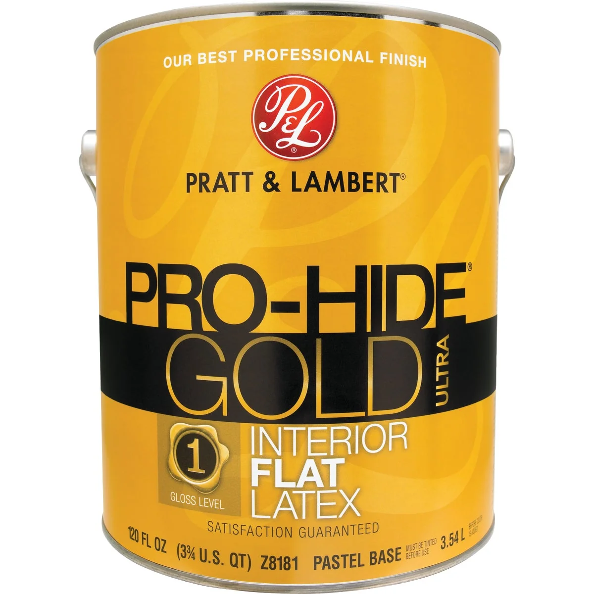 Fast Pratt Lambert Pro-Hide Gold Ultra Latex Flat Interior Wall Paint Pastel Base 1 Gal. Elegant