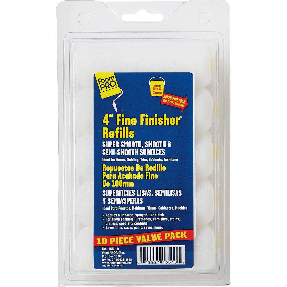 World-Class FoamPro Fine Finisher 4 In. Mini Foam Roller Cover 10-Pack High-Grade