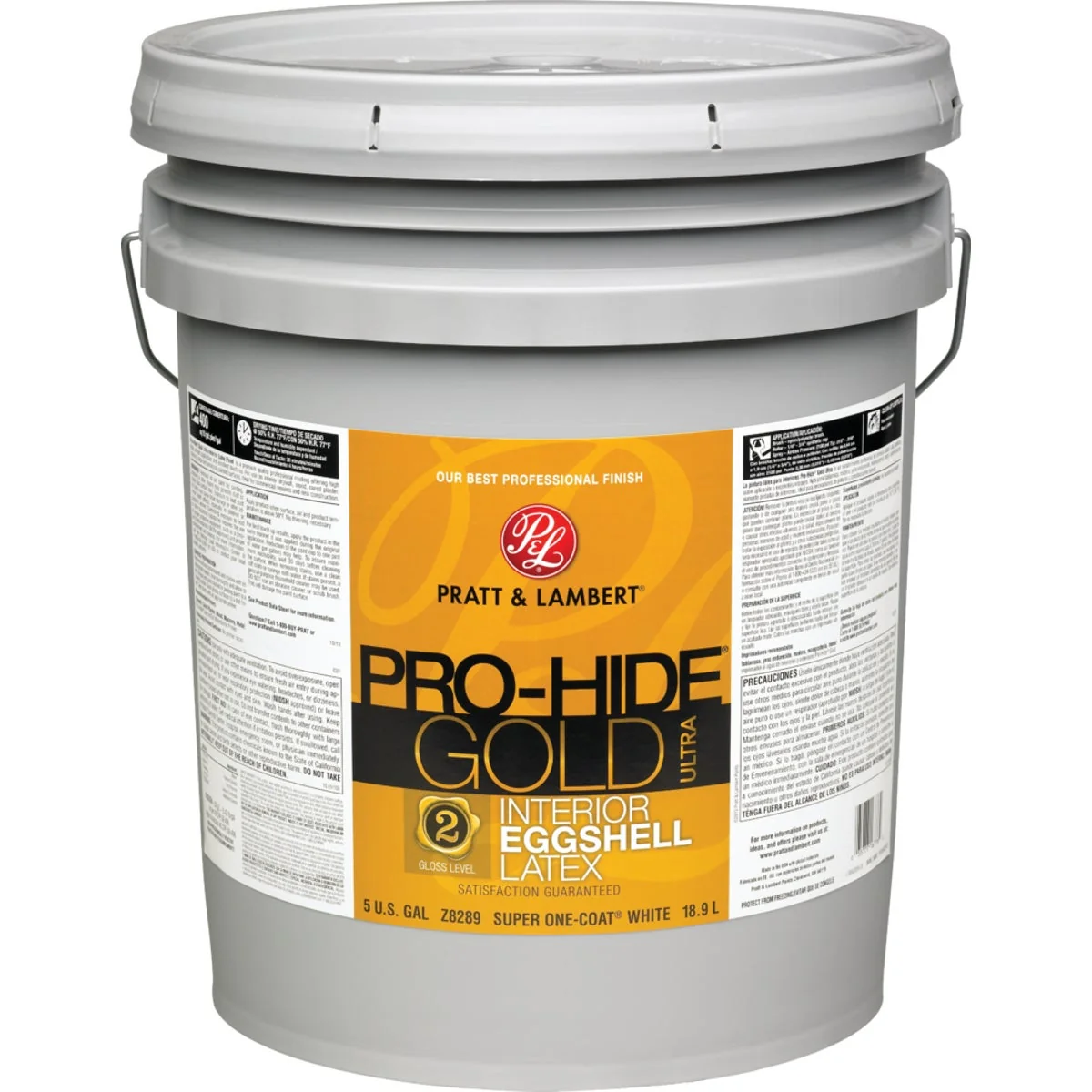 Exceptional Pratt Lambert Pro-Hide Gold Ultra Latex Eggshell Interior Wall Paint Super One-Coat White 5 Gal. Contemporary