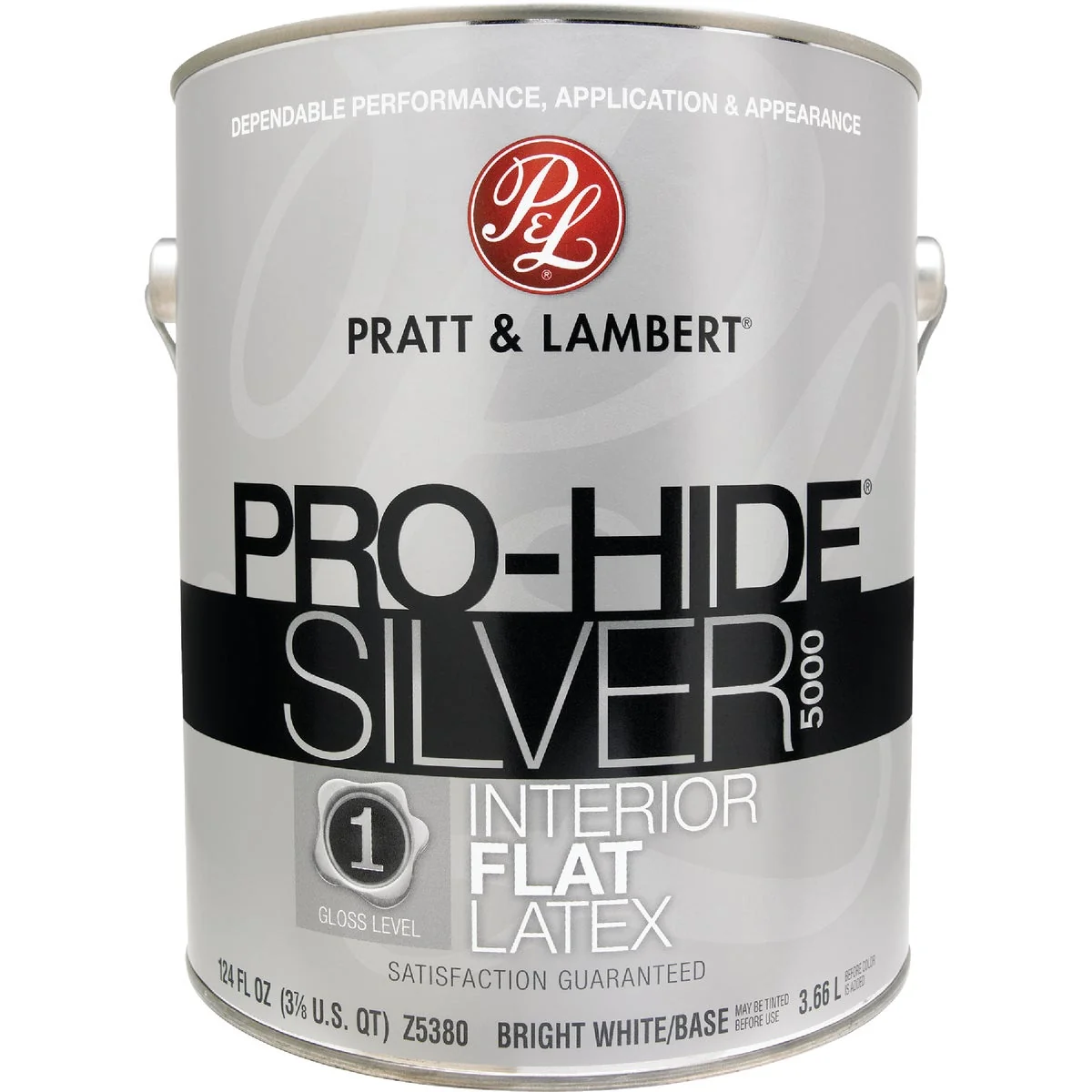 Luxury Pratt Lambert Pro-Hide Silver 5000 Latex Flat Interior Wall Paint Bright White Base 1 Gal. Crafted
