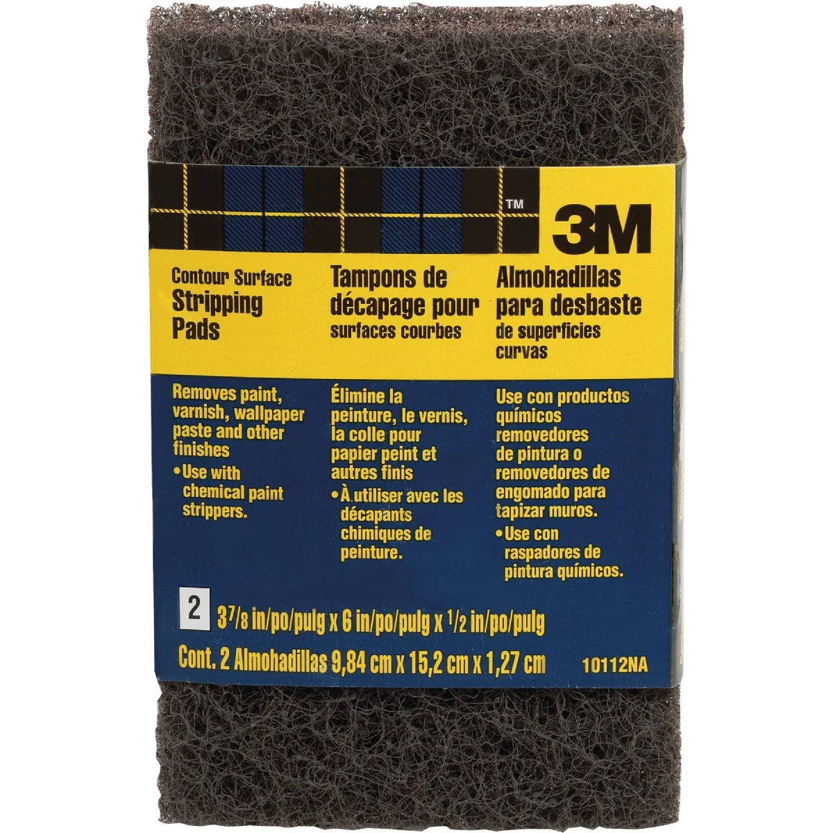 Pure 3M 3-7 8 In. x 6 In. Heavy-Duty Paint Stripping Pad 2-Pack Authentic