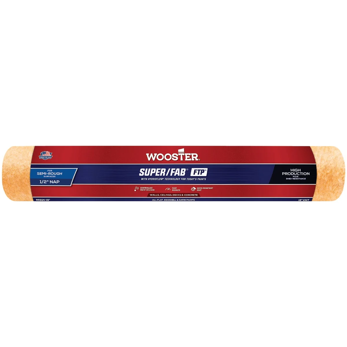 Practical Wooster Super Fab FTP 18 In. x 1 2 In. Knit Fabric Roller Cover Enhanced