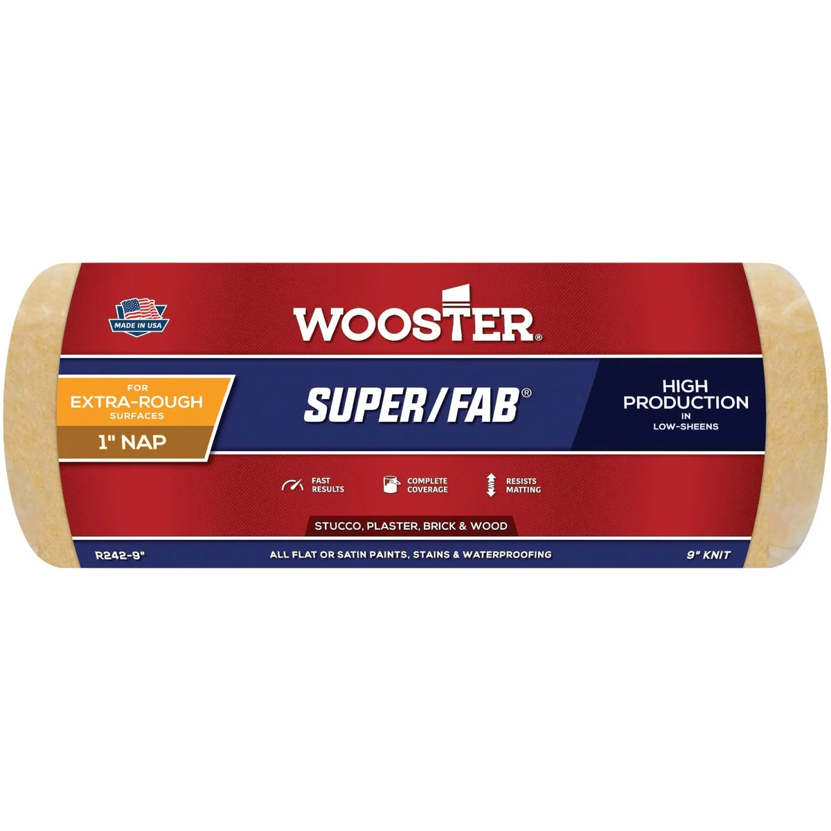 Innovative Wooster Super Fab 9 In. x 1 In. Knit Fabric Roller Cover Refined