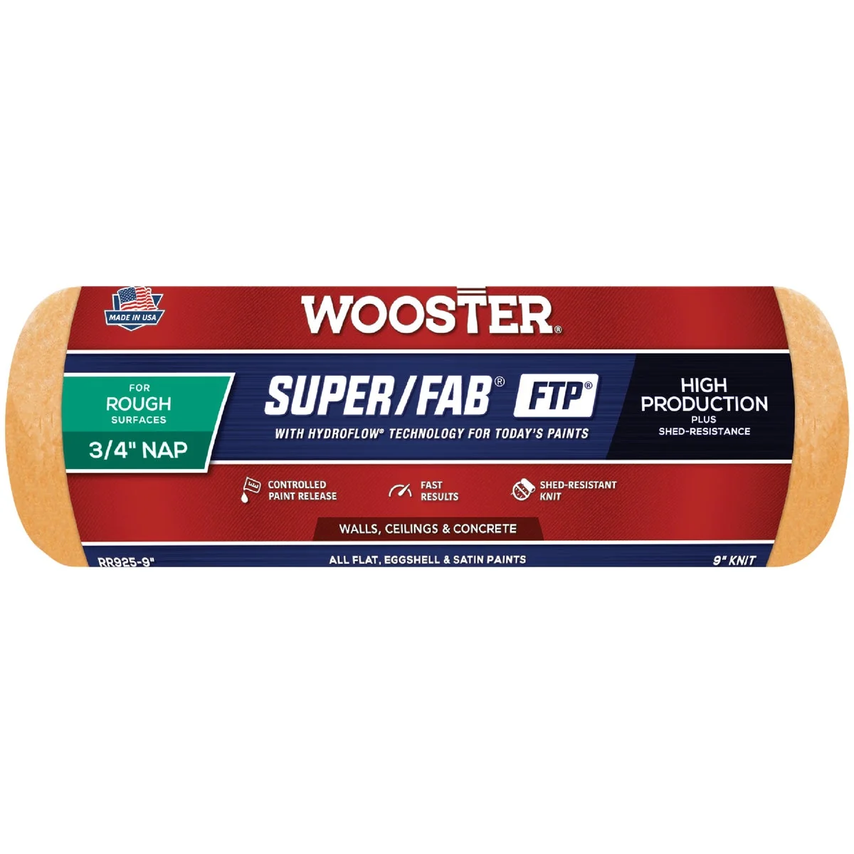Innovative Wooster Super Fab FTP 9 In. x 3 4 In. Knit Fabric Roller Cover Crafted
