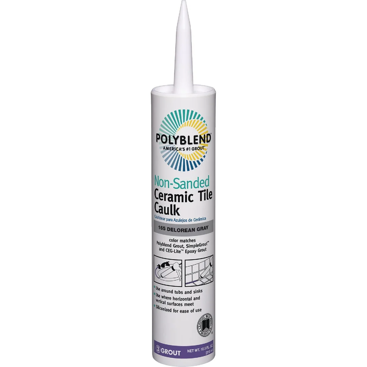 Clean Polyblend 10.5 Oz. 165 Delorean Gray Non-Sanded Ceramic Tile Caulk Classic