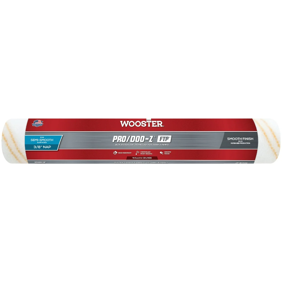 Clean Wooster Pro Doo-Z FTP 18 In. x 3 8 In. Woven Fabric Roller Cover Sophisticated