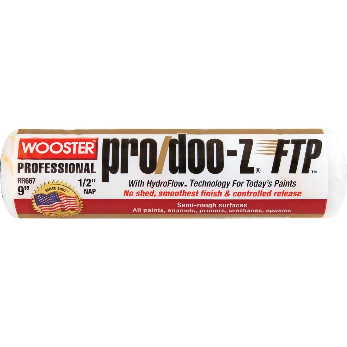 Optimized Wooster Pro Doo-Z FTP 9 In. x 1 2 In. Woven Fabric Roller Cover Breathable