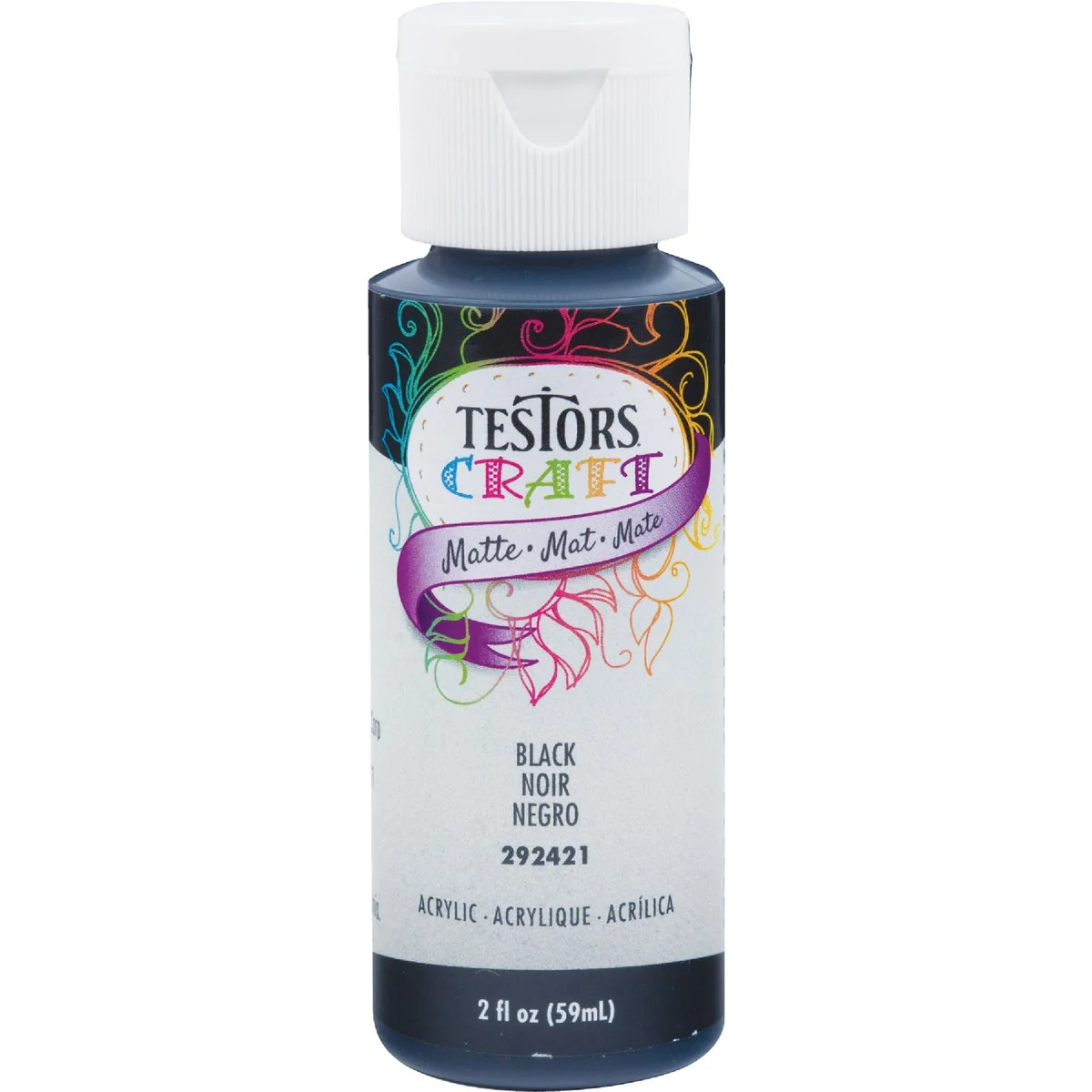 Versatile Testors 2 Oz. Acrylic Matte Craft Paint Black Elite