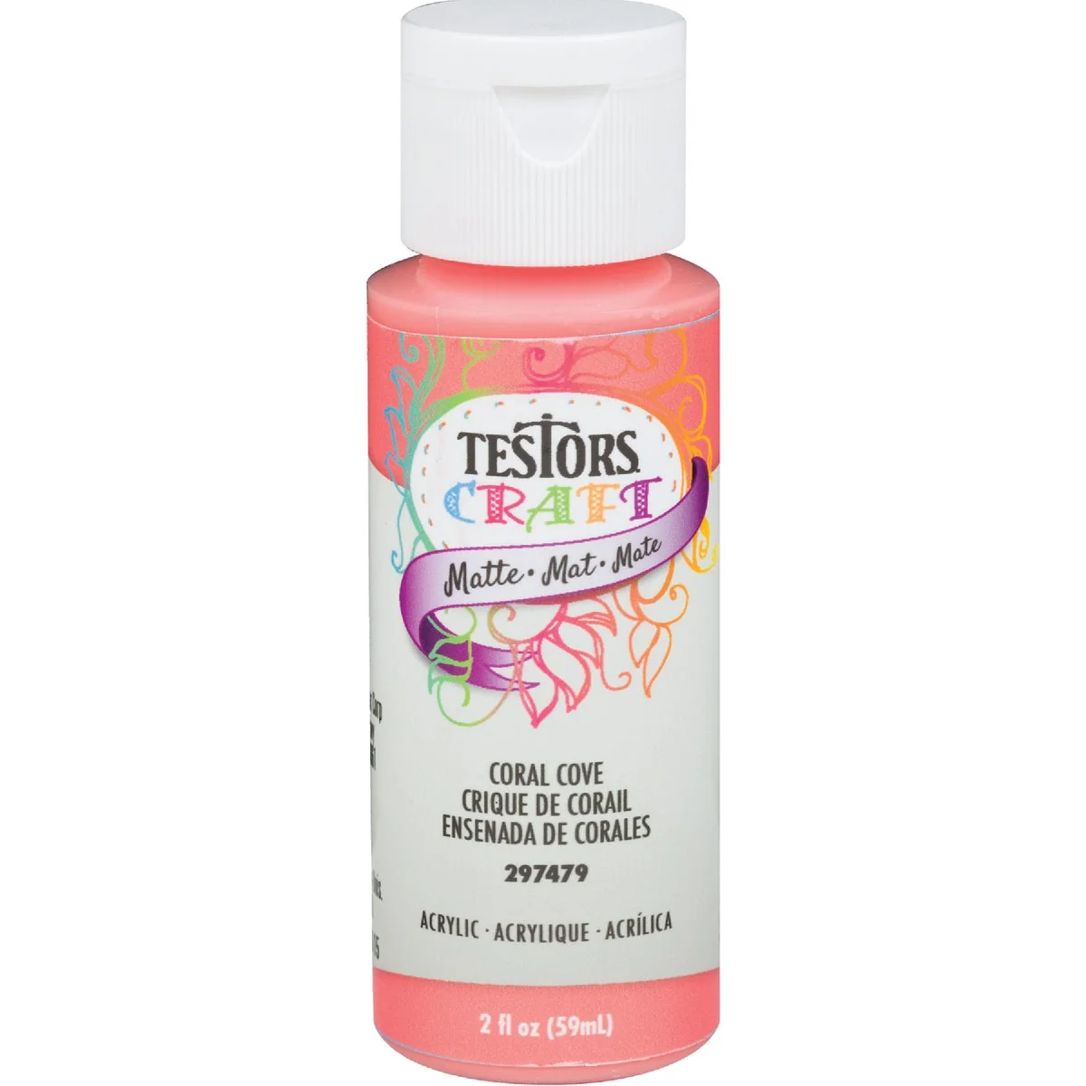 Relaxed Testors 2 Oz. Acrylic Matte Craft Paint Coral Cove Easy-to-Use