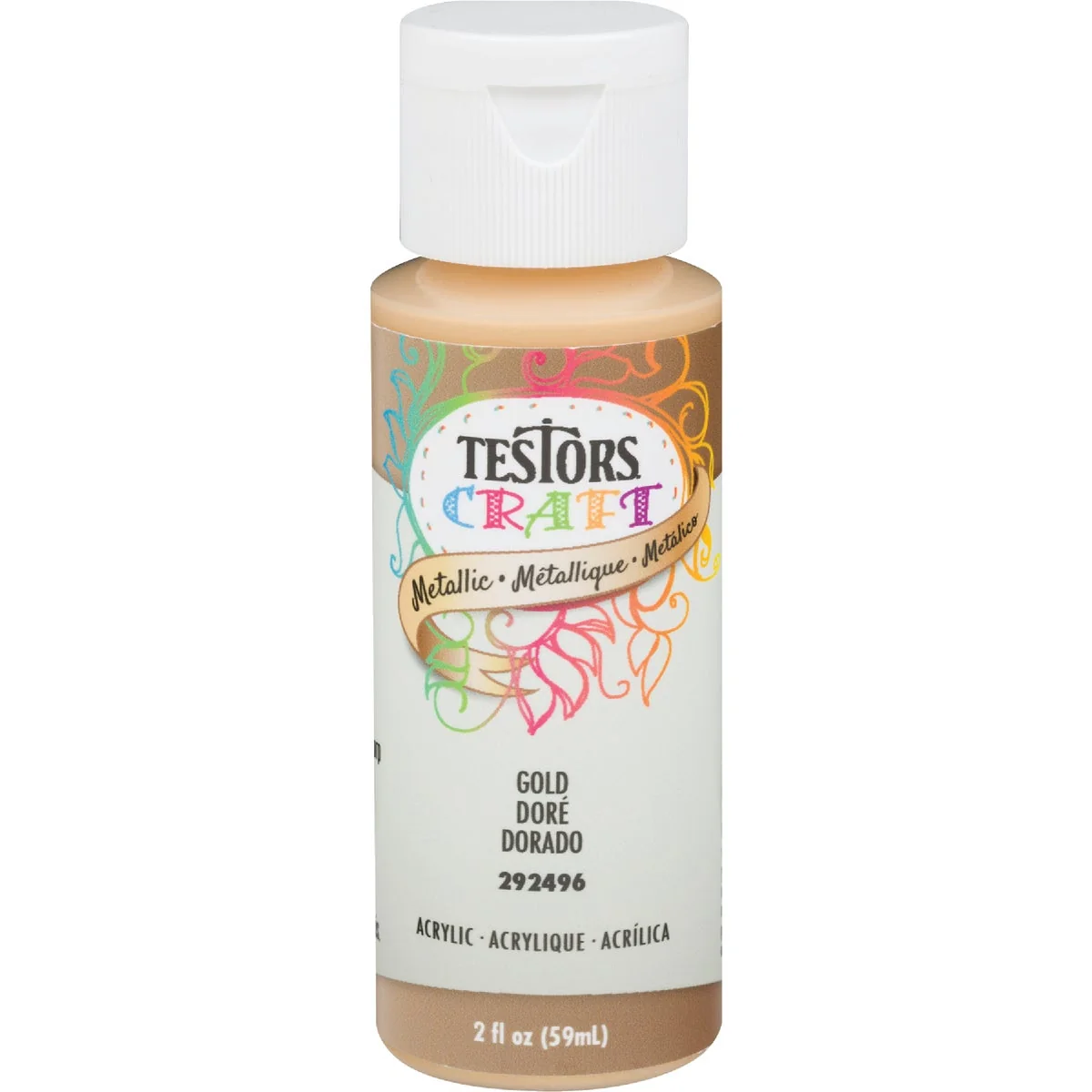 Comfortable Testors 2 Oz. Acrylic Metallic Craft Paint Gold Solid