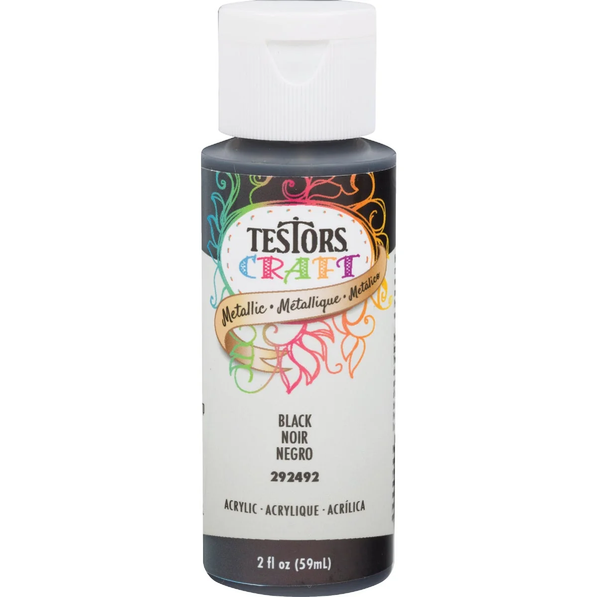 Classic Testors 2 Oz. Acrylic Metallic Craft Paint Black Original Design