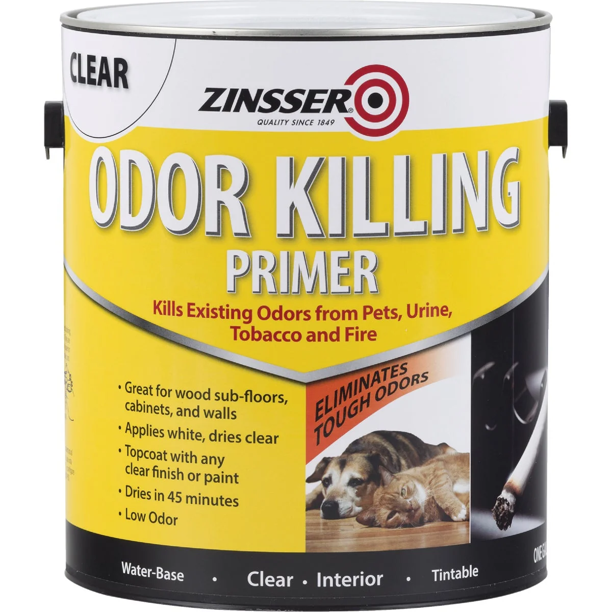Original Design Zinsser Odor Killing Water-Based Interior Primer White To Clear 1 Gal. Lightweight