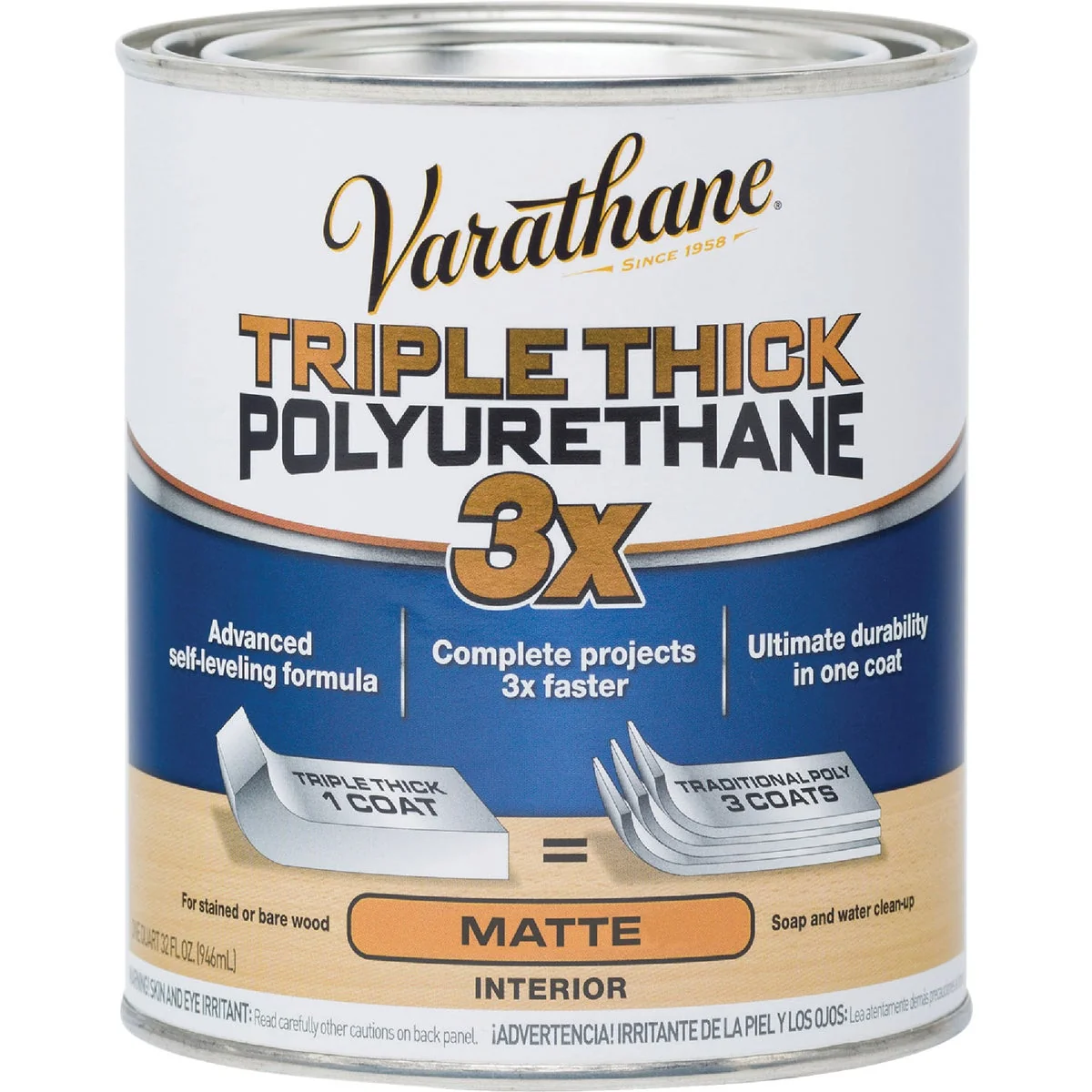 High-Grade Varathane Matte Triple Thick Interior Polyurethane 1 Qt. Responsible
