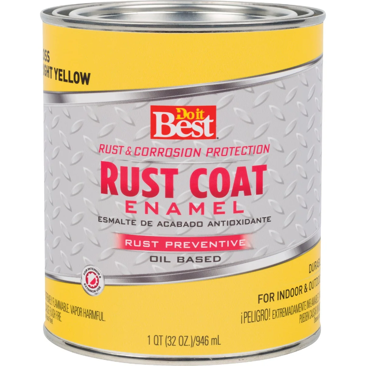 Environmentally Friendly Do it Rust Coat Oil-Based Gloss Enamel Bright Yellow 1 Qt. Organic