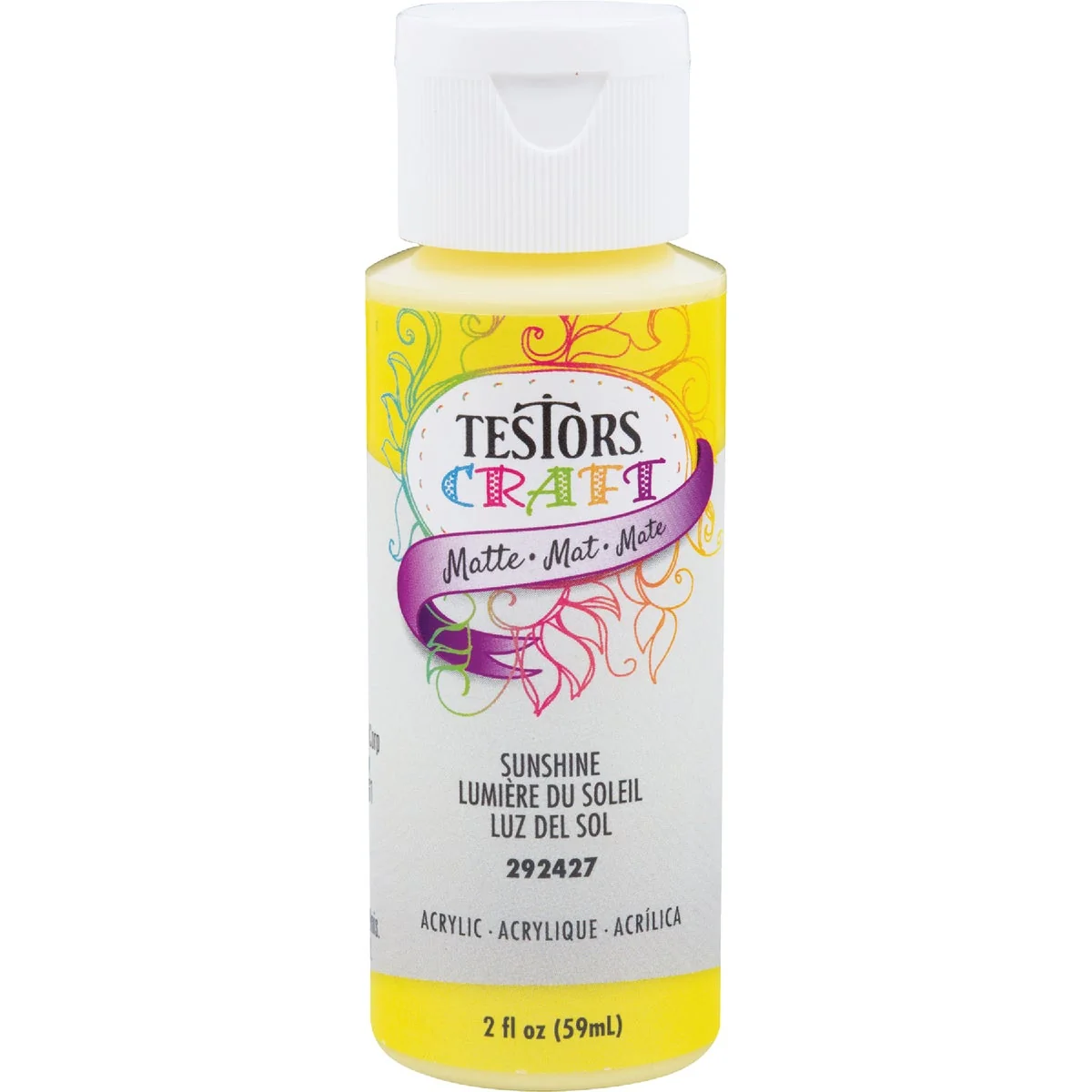 World-Class Testors 2 Oz. Acrylic Matte Craft Paint Sunshine Organic
