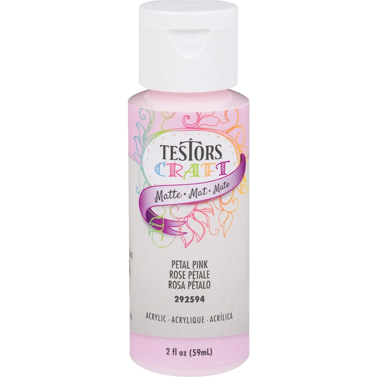 Fine Crafted Testors 2 Oz. Acrylic Matte Craft Paint Petal Pink Practical