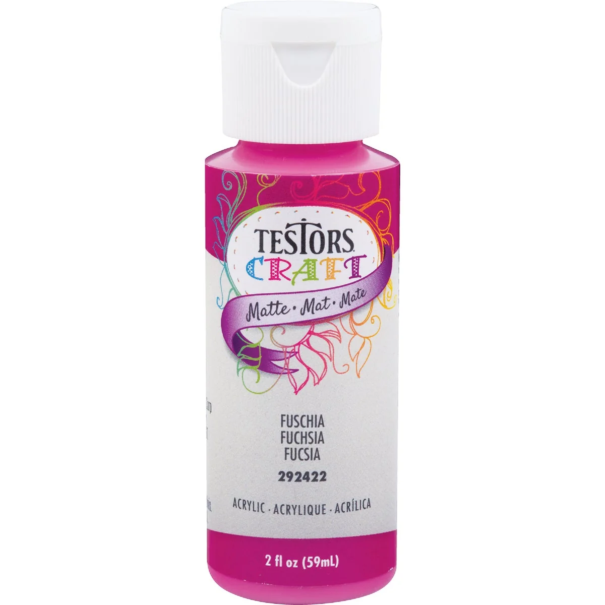 Elite Testors 2 Oz. Acrylic Matte Craft Paint Fuschia Authentic