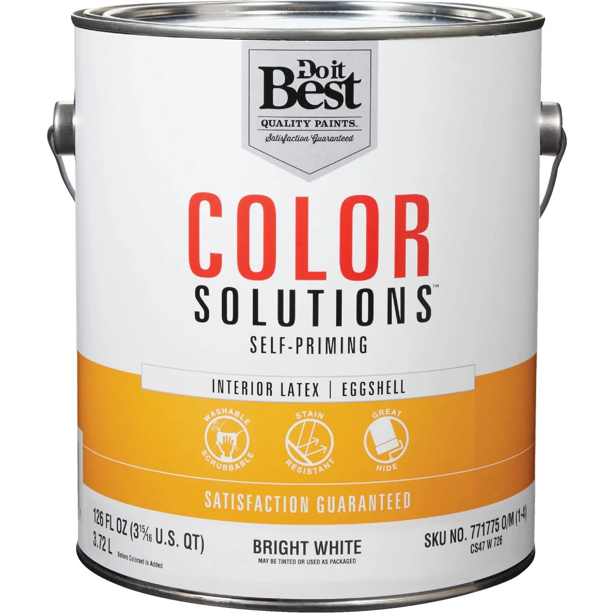 Genuine Do it Color Solutions Latex Self-Priming Eggshell Interior Wall Paint Bright White 1 Gal. Fine Crafted