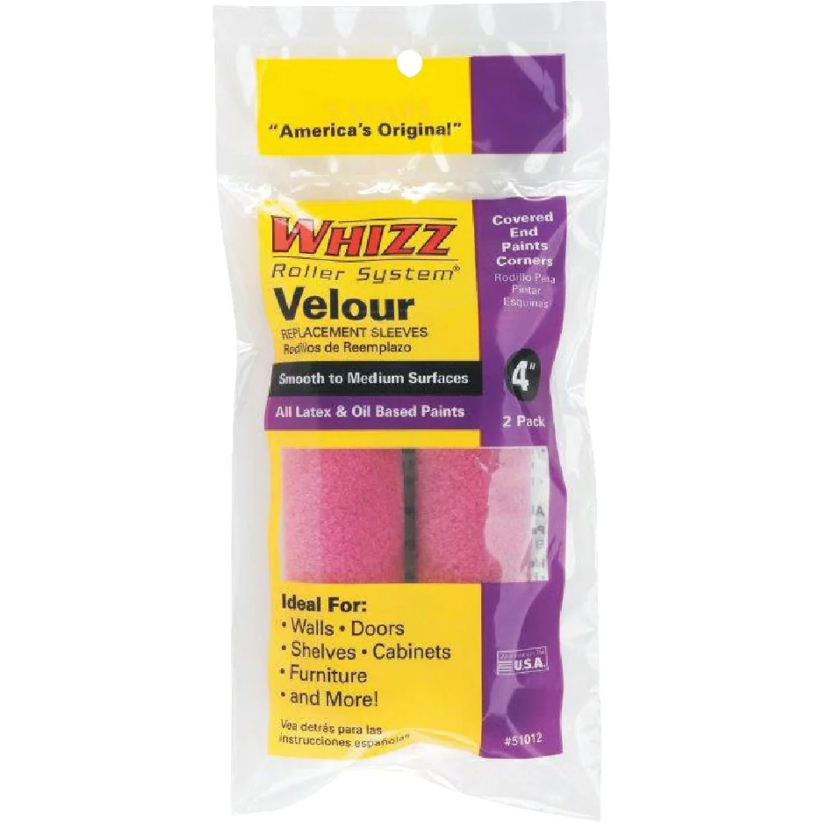 Efficient Whizz Purple Velour 4 In. x 3 16 In. Specialty Roller Cover 2-Pack Expertly Made