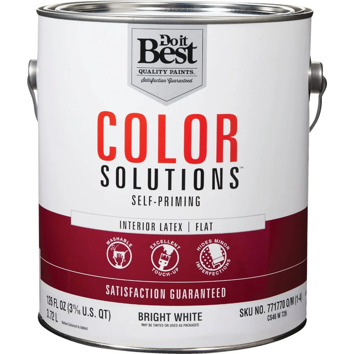 Original Do it Color Solutions Latex Self-Priming Flat Interior Wall Paint Bright White 1 Gal. Advanced