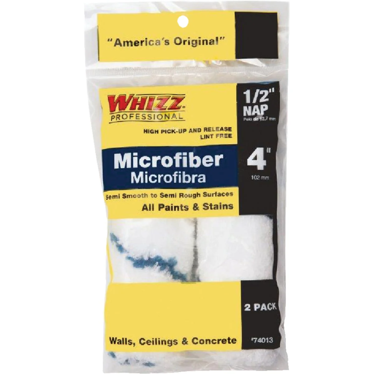 Organic Whizz Xtra Sorb 4 In. x 1 2 In. Microfiber Roller Cover 2-Pack Consistent