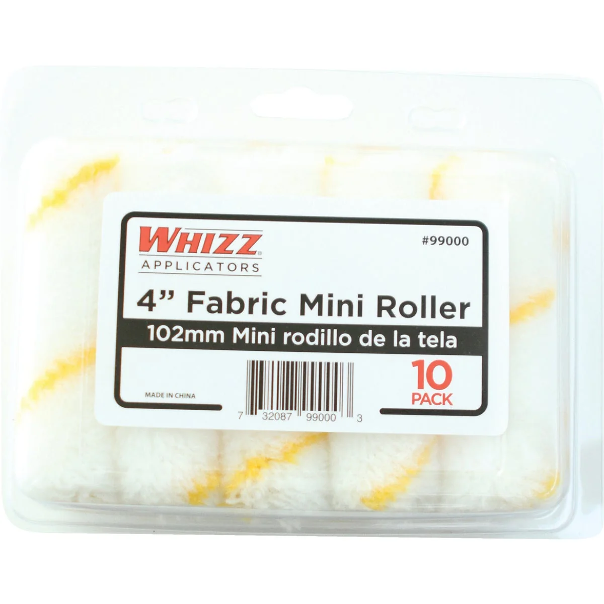 Easy-to-Use Whizz Gold Stripe 4 In. x 1 2 In. Mini Fabric Roller Cover 10-Pack Exclusive